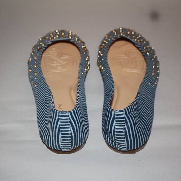 Gianni Bini blue and baby blue flats with studs - Picture 5 of 5